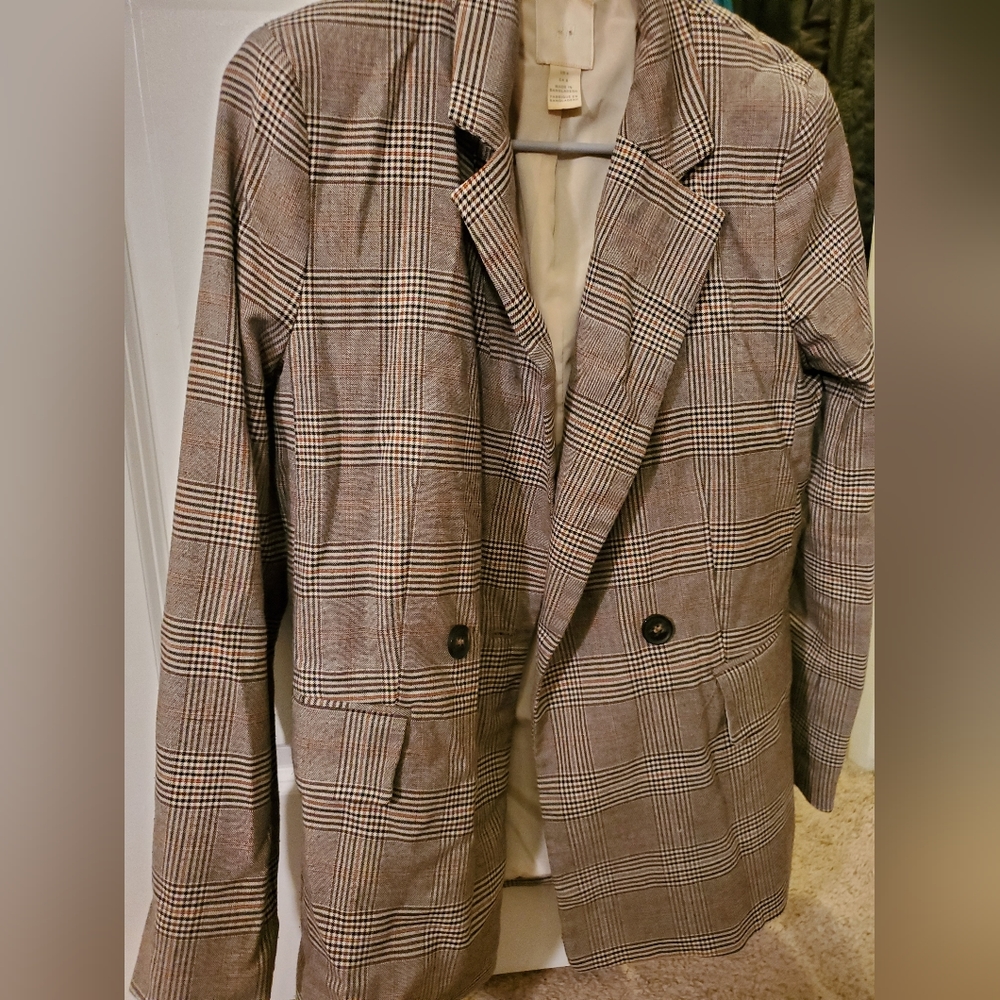 H&M plaid blazer